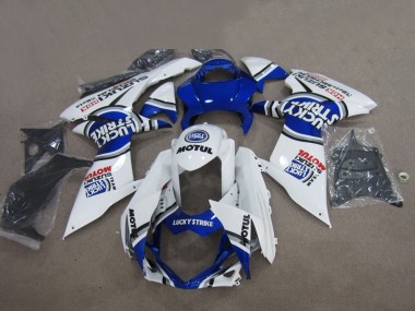 Mejores Carenados Moto Suzuki GSXR 750 2011-2024 - Blanco Lucky Strike Motul