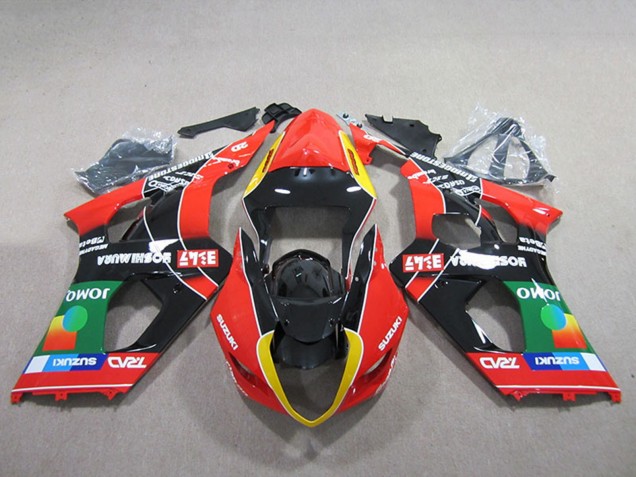 Mejores Carenados Moto Suzuki GSXR 1000 2003-2004 - Rojo Amarillo Verde Negro
