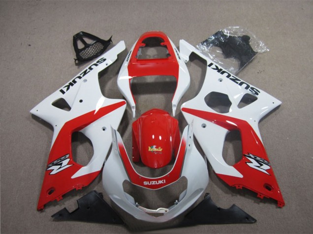 Mejores Carenados Moto Suzuki GSXR 1000 2003-2004 - Blanco Rojo