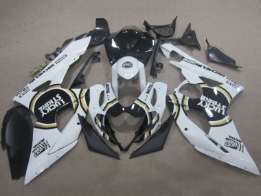 Mejores Carenados Moto Suzuki GSXR 1000 2005-2006 - Blanco Negro Lucky Strike Motul