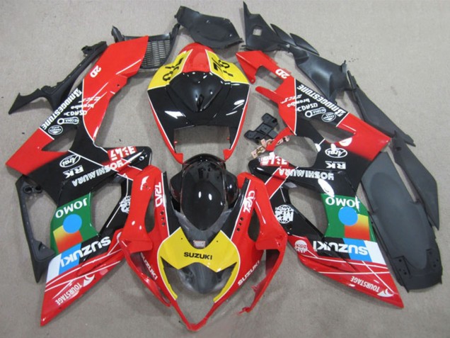 Mejores Carenados Moto Suzuki GSXR 1000 2005-2006 - Negro Rojo Amarillo Azul JOMO