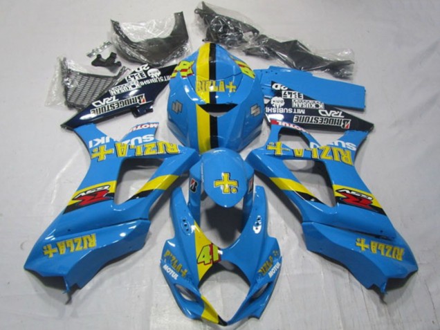 Mejores Carenados Moto Suzuki GSXR 1000 2007-2008 - Azul Amarillo Negro Rizla 41