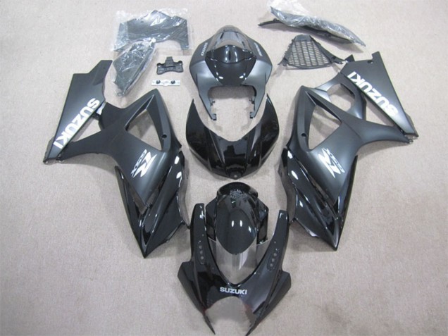 Mejores Carenado Moto Suzuki GSXR 1000 2007-2008 - Negro Brillante Negro Mate