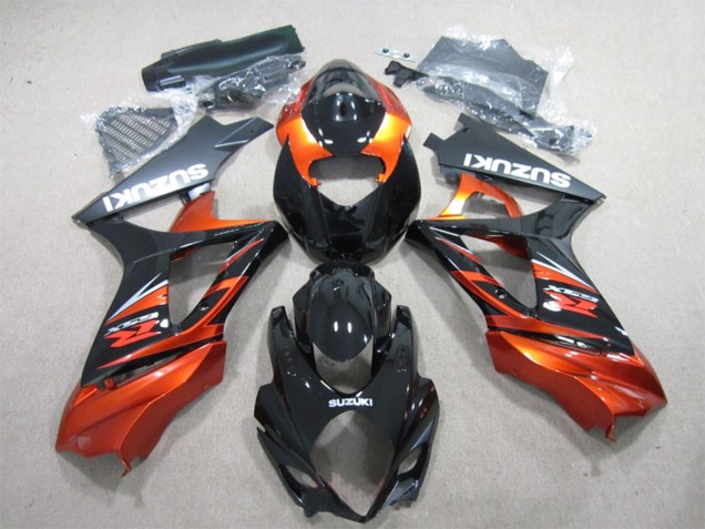 Mejores Carenado Moto Suzuki GSXR 1000 2007-2008 - Negro Brillante Naranja
