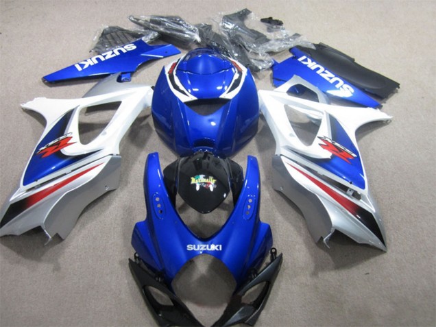Mejores Carenado Moto Suzuki GSXR 1000 2007-2008 - Blanco Azul Negro Rojo