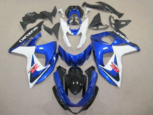 Mejores Carenados ABS Suzuki GSXR 1000 2009-2016 - Blanco Azul Negro