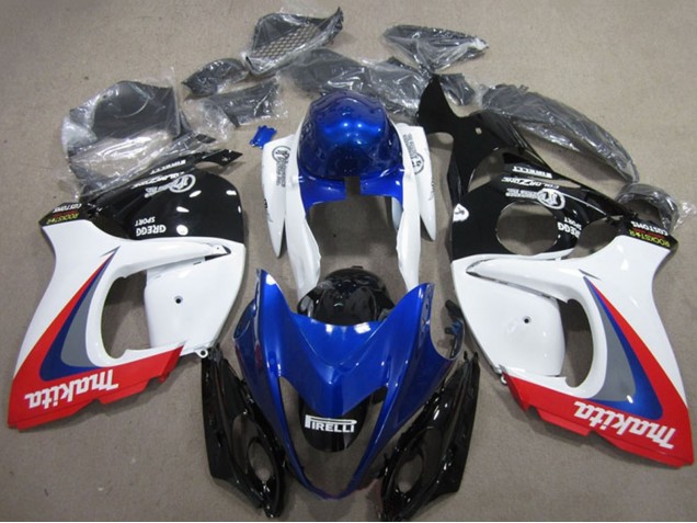 Mejores Carenados Moto Suzuki GSXR 1300 Hayabusa 2008-2020 - Blanco Azul Rojo Makita