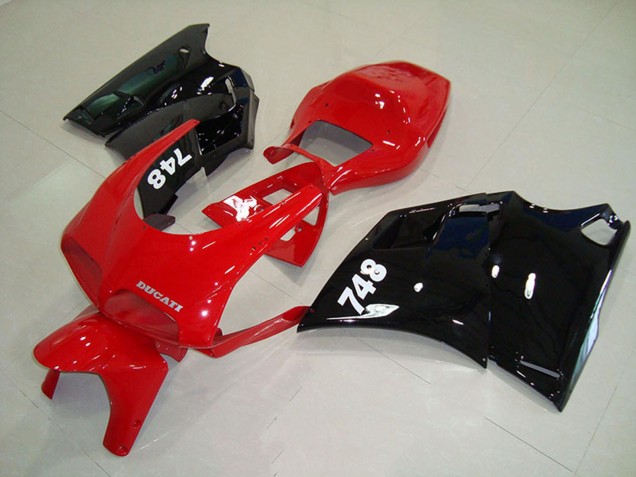 Mejores Carenados Moto Ducati 748 1993-2005 - Rojo Negro Brillante