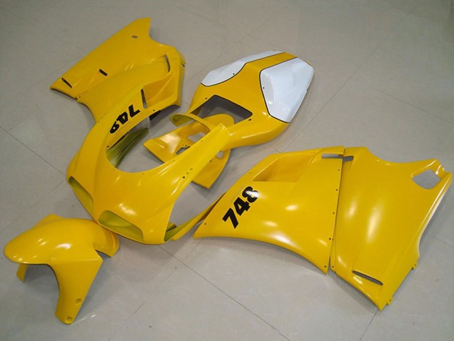 Mejores Carenado Moto Ducati 748 1993-2005 - Blanco Amarillo