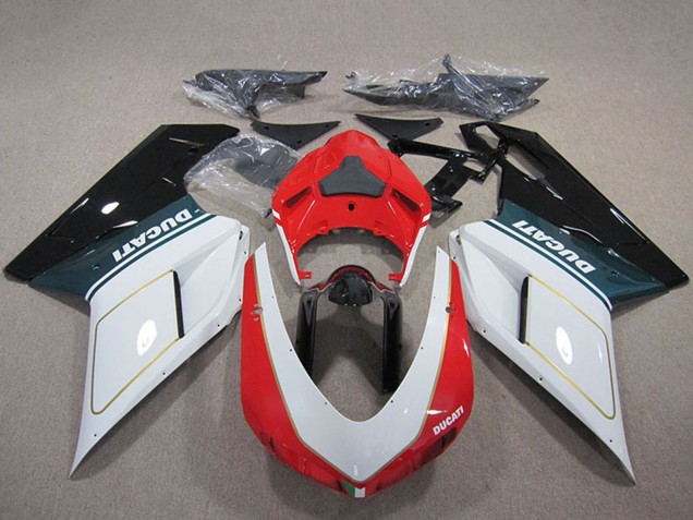 Mejores Kits Carenado Moto Ducati 848 1098 1198 2007-2014 - Blanco Rojo Negro Brillante
