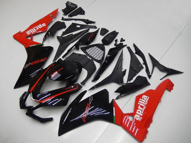 Mejores Carenados Moto Aprilia RSV4 1000 2009-2015 - Negro Brillante Rojo