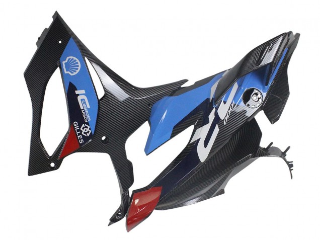 Mejores Carenados Moto BMW S1000RR 2023-2024 - Azul Rojo FibraCarbono