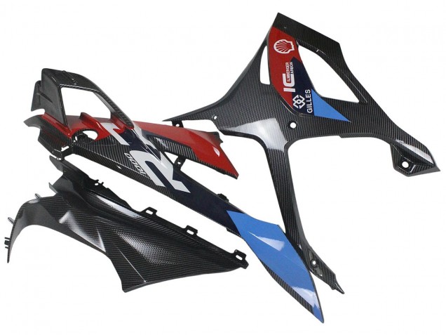 Mejores Carenados Moto BMW S1000RR 2023-2024 - Azul Rojo FibraCarbono