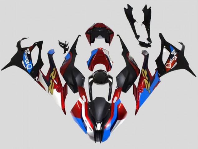 Mejores Carenados Moto BMW S1000RR 2019-2022 - Negro Azul Rojo Oro EstiloCarrera