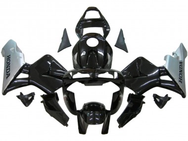 Mejores Carenado Moto Honda CBR600RR 2003-2004 - Plata Negro Brillante