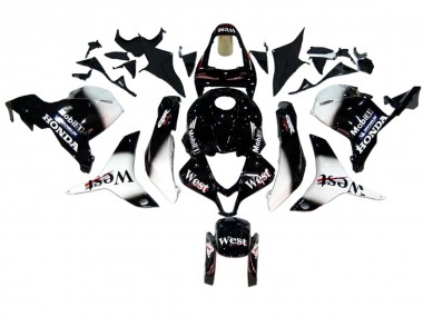 Mejores Carenados Moto Honda CBR600RR 2009-2012 - Negro Brillante Blanco West