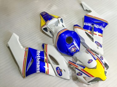 Mejores Carenados Moto Honda CBR1000RR 2004-2005 - Blanco Azul Amarillo Rothmans