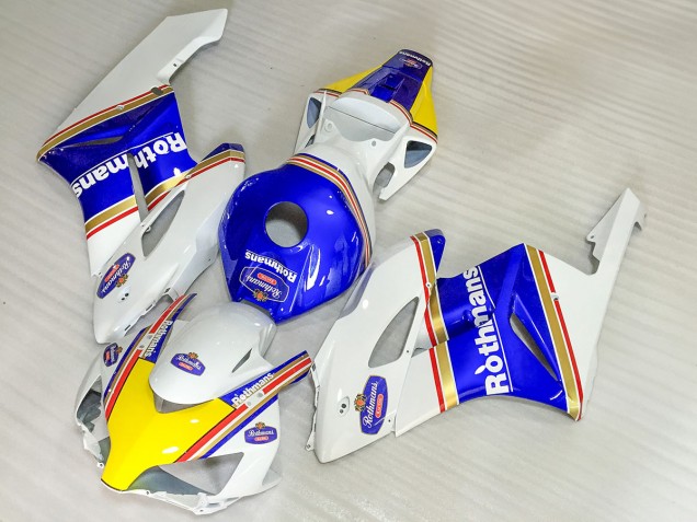 Mejores Carenados Moto Honda CBR1000RR 2004-2005 - Blanco Azul Amarillo Rothmans