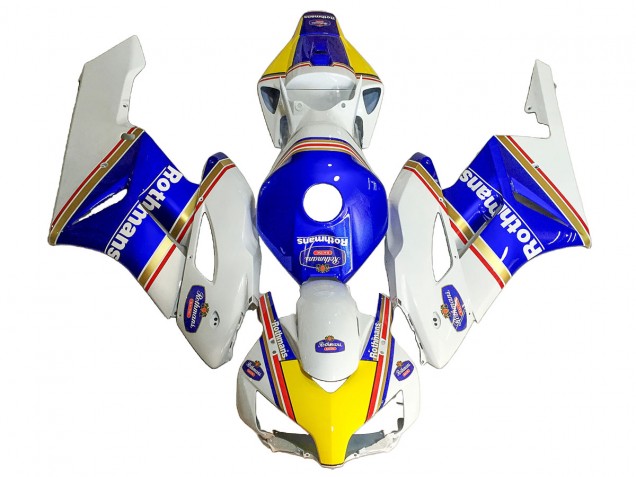 Mejores Carenados Moto Honda CBR1000RR 2004-2005 - Blanco Azul Amarillo Rothmans