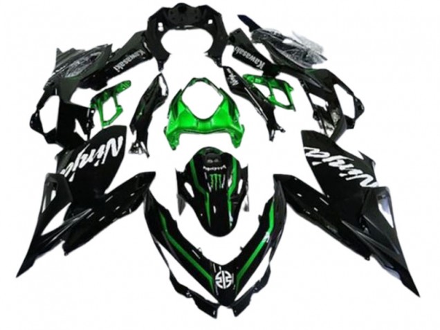 Mejores Carenados Moto Kawasaki EX400 2018-2024 - Negro Brillante Verde Monstruo