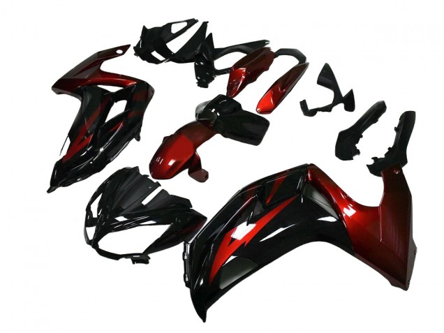 Mejores Carenados Moto Kawasaki EX650 2012-2016 - Rojo Negro Brillante
