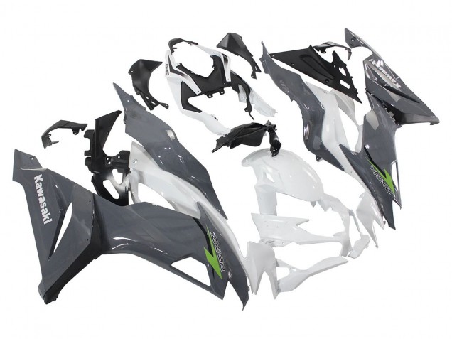 Mejores Carenados Moto Kawasaki ZX6R 2019-2022 - Blanco Gris Verde