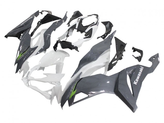 Mejores Carenados Moto Kawasaki ZX6R 2019-2022 - Blanco Gris Verde