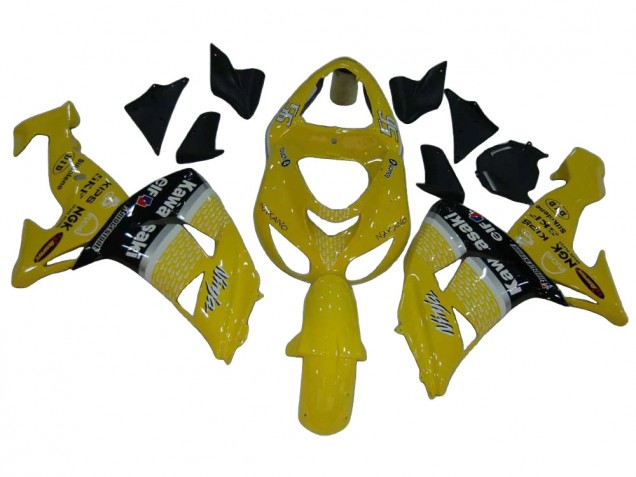 Mejores Carenados Moto Kawasaki ZX10R 2006-2007 - Amarillo Plata Negro Elf