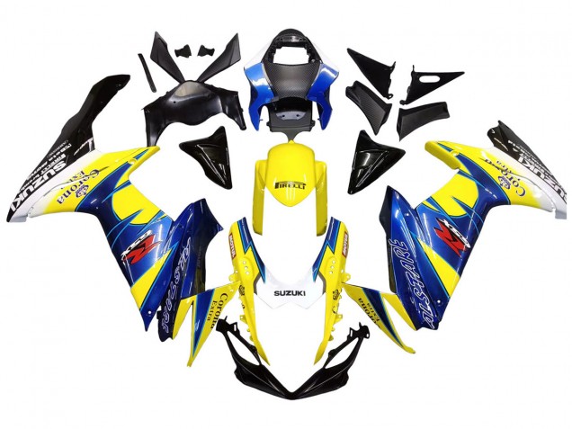 Mejores Carenados Moto Suzuki GSXR 600/750 2011-2024 - Amarillo Azul Blanco Negro Corona Extra Alstare