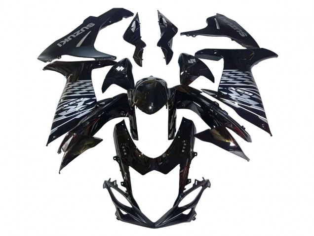 Mejores Carenados Moto Suzuki GSXR 600/750 2011-2024 - Negro Brillante Plata