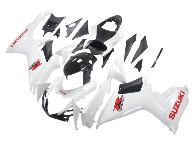 Mejores Carenados Moto Suzuki GSXR 600/750 2011-2024 - Blanco Negro Brillante Rojo Calcomanía