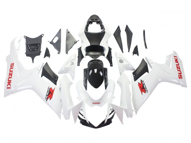 Mejores Carenados Moto Suzuki GSXR 600/750 2011-2024 - Blanco Negro Brillante Rojo Calcomanía