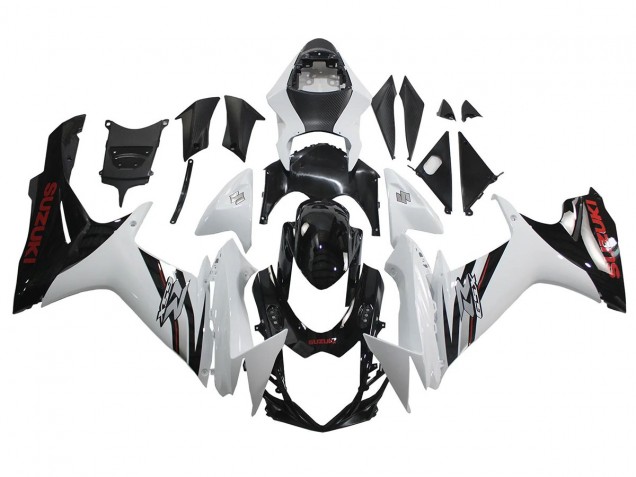 Mejores Carenados Moto Suzuki GSXR 600/750 2011-2024 - Blanco Negro Brillante