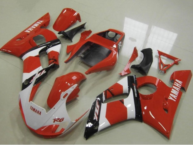 Mejores Carenados Moto Yamaha YZF R6 1998-2002 - Rojo Blanco Negro Brillante