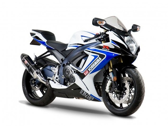 Mejores Carenados Moto Suzuki GSXR 1000 2005-2006 - Blanco Azul Negro Yoshimura