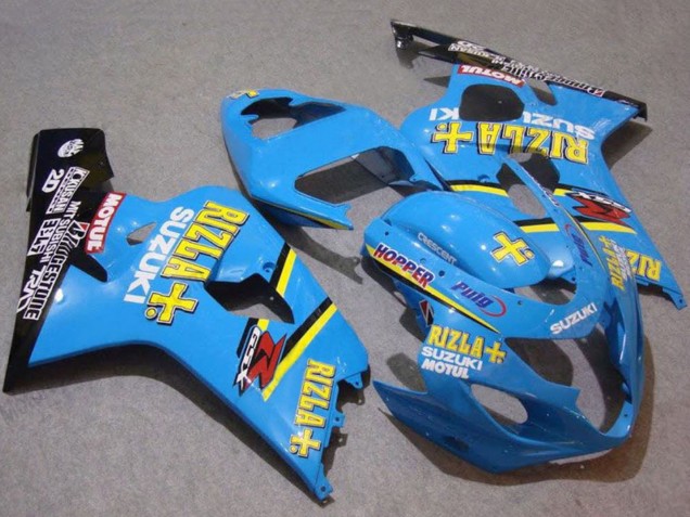 Mejores Carenados Moto Suzuki GSXR 750 2004-2005 - Azul Oro Negro Motul Rizla