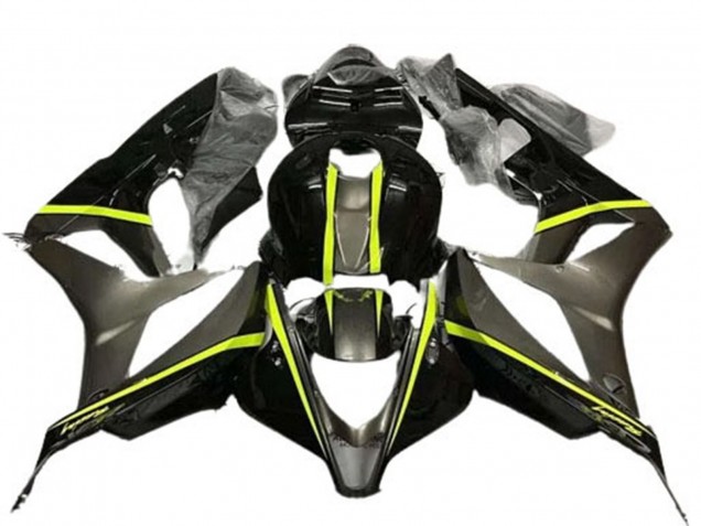 Mejores Carenados Moto Honda CBR600RR 2007-2008 - Negro Brillante Alta Visibilidad Amarillo