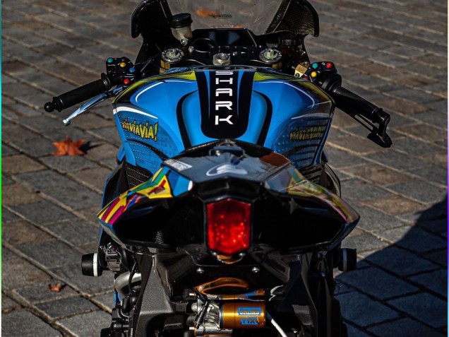 Mejores Carenados Moto Yamaha YZF R1 2015-2019 - Azul Amarillo Tiburón