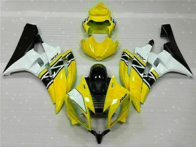 Moto Plástica R6 2006-2007 - Amarillo Blanco Negro