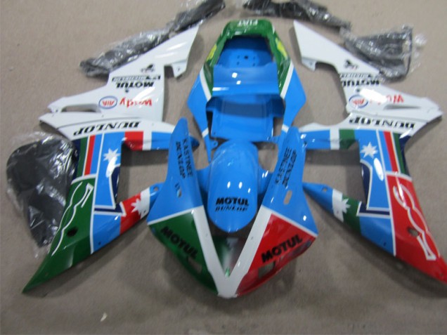 Plástica Moto CBR 1000 RR 2004-2005 - Azul Rojo Verde Motul Plástica Moto CBR 1000 RR 2004-2005 - Azul Rojo Verde Motul